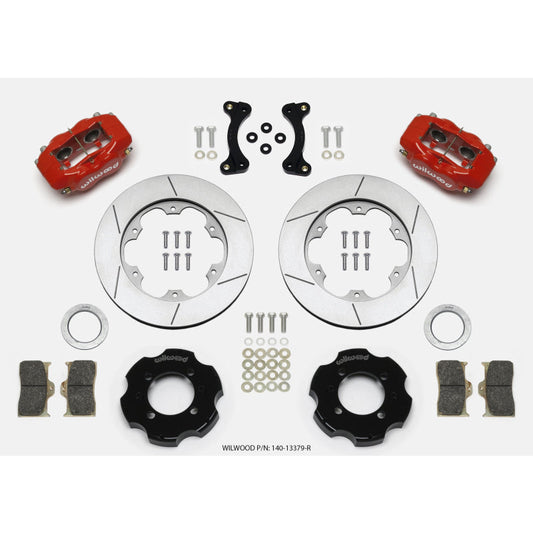 Wilwood Dynalite Front Brake System - 4 Piston Caliper - 11 in Plain Iron Rotor - Black - Mazda Miata 1990-2005