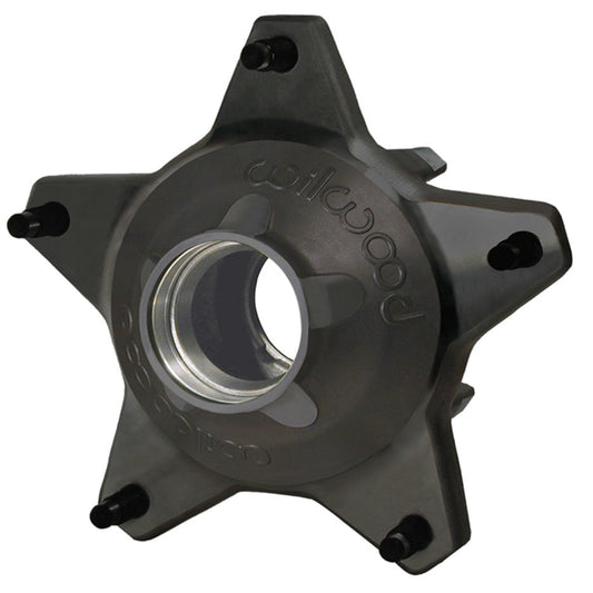 Wilwood Starlite 55 Wide 5 Front Hub - Black - Snap-Cap - Standard Offset - 5/8" Coarse Studs, Drilled