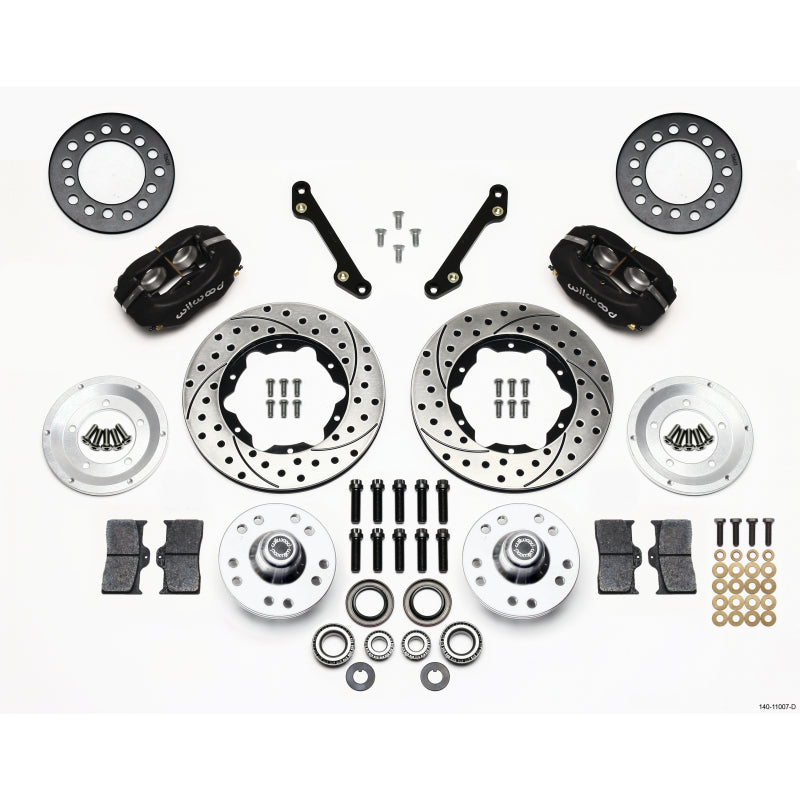Wilwood Dynalite Pro Series Front Brake Kit - Black - SRP Drilled & Slotted Rotor Front Kit 11"