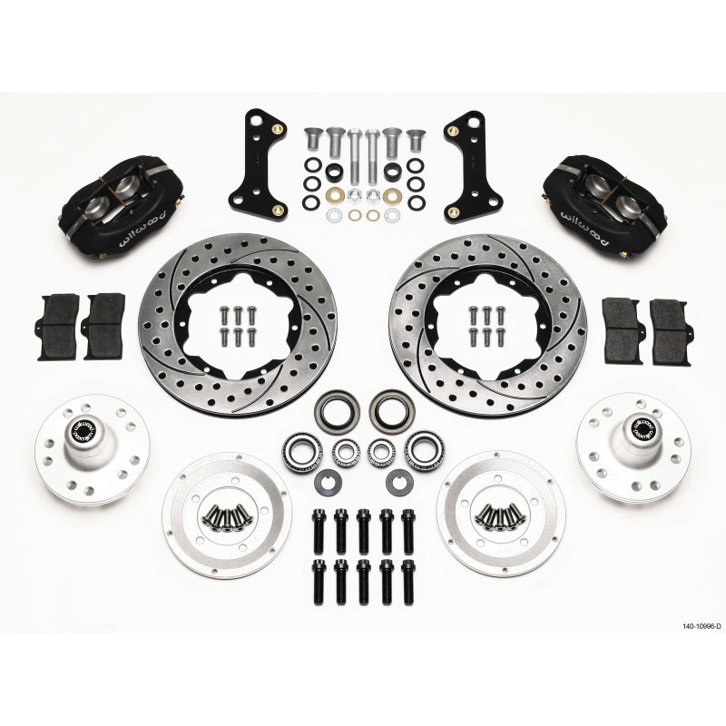 Wilwood Dynalite Pro Series Front Brake Kit - Black - SRP Drilled & Slotted Rotor - MD Camaro