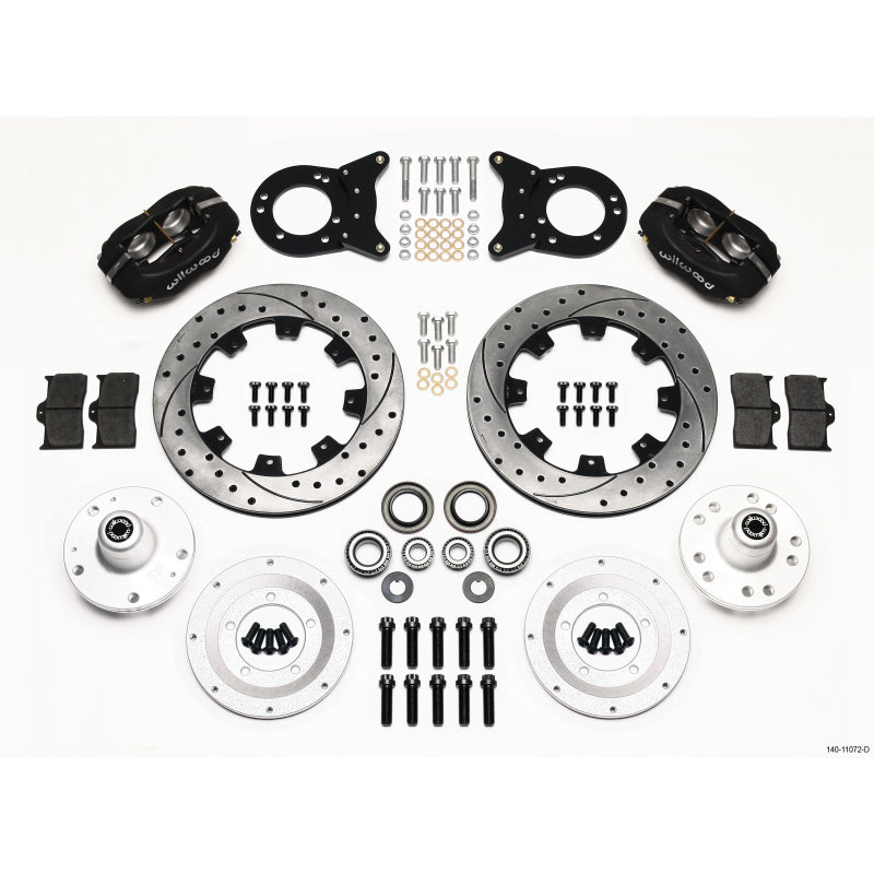 Wilwood Dynalite Big Brake Front Brake Kit (Hub) - Black - SRP Rotor - 65-69 Mustang Drilled