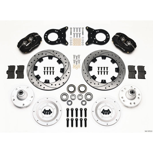 Wilwood Dynalite Big Brake Front Brake Kit (Hub) - Black - SRP Rotor - 65-69 Mustang Drilled