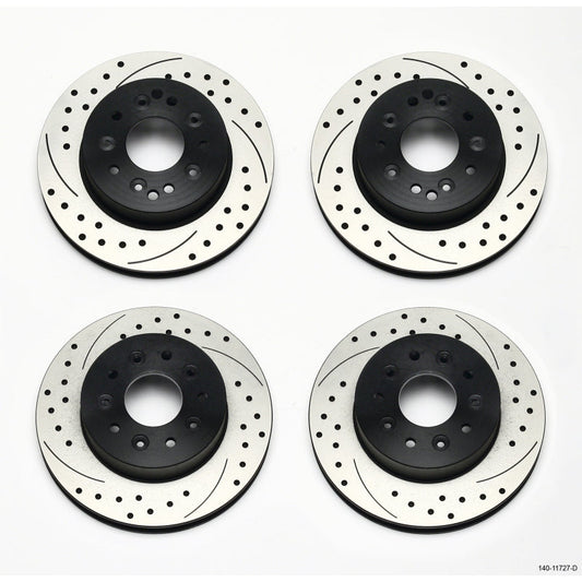 Wilwood Promatrix Front/Rear Brake System - 11.75 in Drilled/Slotted Rotor - Black - Chevy Corvette 1965-82