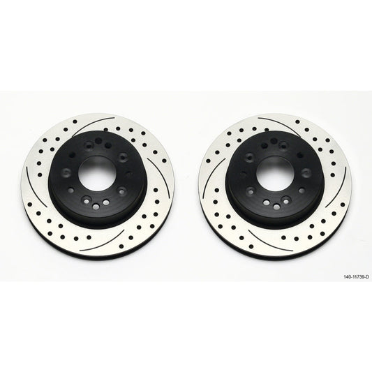 Wilwood Promatrix Rear Brake System - 11.75 in Drilled/Slotted Rotor - Black - Chevy Corvette 1965-82 (Pair)