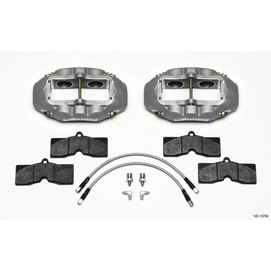 Wilwood Engineering D8-4 Brake Caliper 4 Piston Pads/Lines/Fittings Aluminum - Clear Anodize