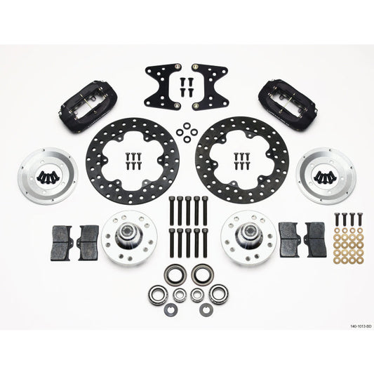 Wilwood Dynalite Front Drag Brake Kit - Black - Drilled Rotor - Mustang II/Pinto