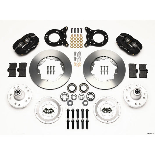 Wilwood Dynalite Pro Series Front Brake Kit - Black - Plain Face Rotor - 70-73 Mustang