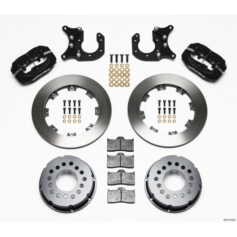 Wilwood Dynalite Pro Series Rear Brake Kit - Black - Plain Face Rotor - Big Ford