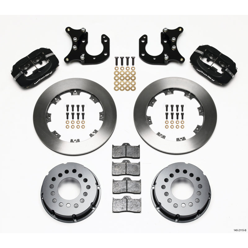 Wilwood Dynalite Pro Series Rear Brake Kit - Black - Plain Face Rotor - Big Ford