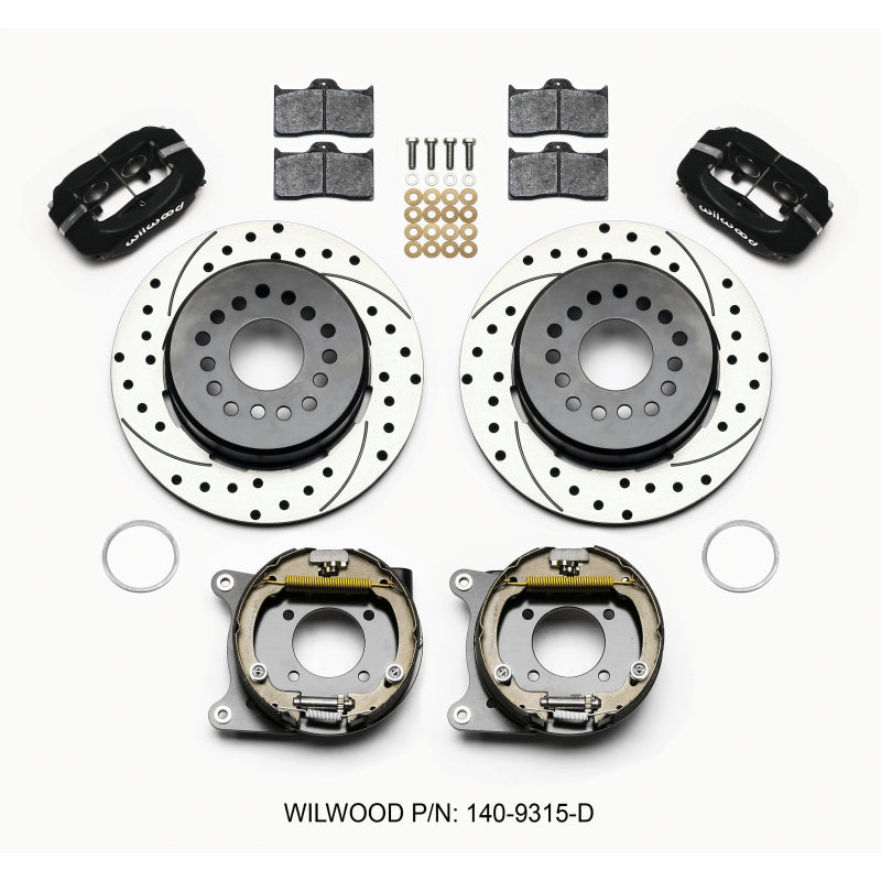 Wilwood Forged Dynalite Rear Parking Brake Kit - Black - 12.19" Rotor - GM 12-Bolt
