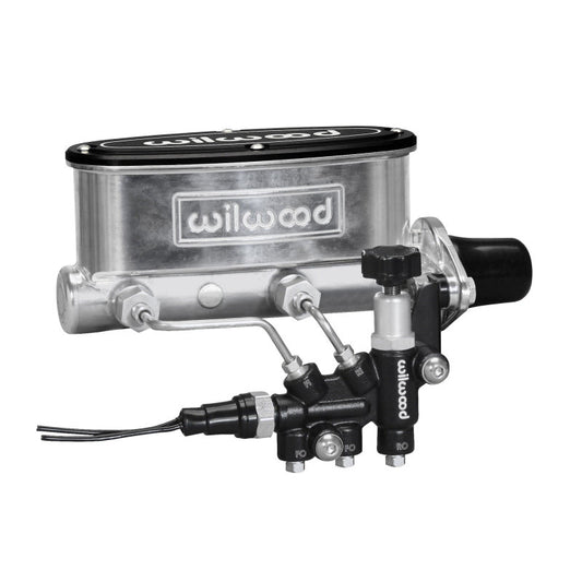 Wilwood Aluminum Tandem Master Cylinder Kit w/ Bracket and Proportioning Valve - 1-1/8" Bore - Polished