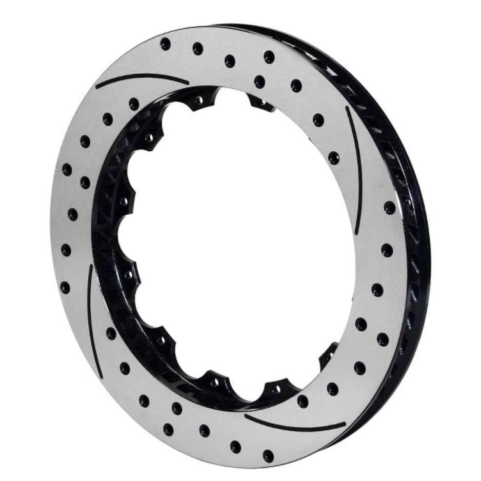 Wilwood SRP Driver Side Drilled/Slotted Brake Rotor - 13.06 in OD - 1.25 in Thick - 12 x 8.75 in Bolt Pattern - Black