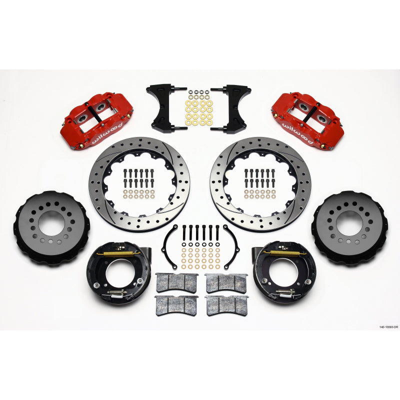 Wilwood Forged Narrow Superlite 4R Big Brake Rear Parking Brake Kit - 12.875" Solid Steel Rotor - Offset Hat
