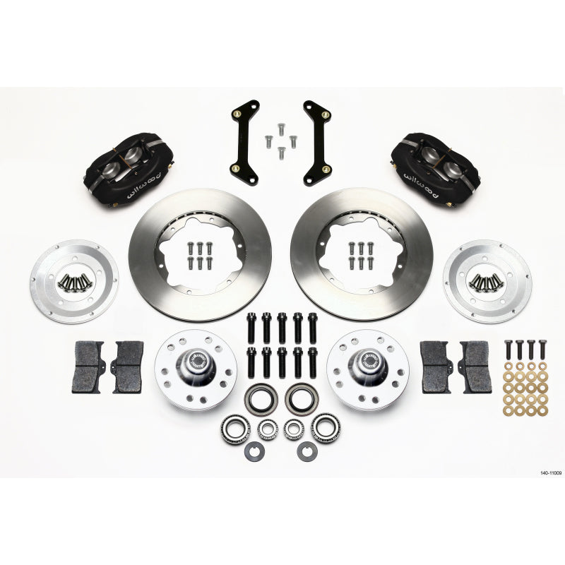 Wilwood Dynalite Pro Series Front Brake Kit - Black - Plain Face Rotor - 80-87 GM A Body