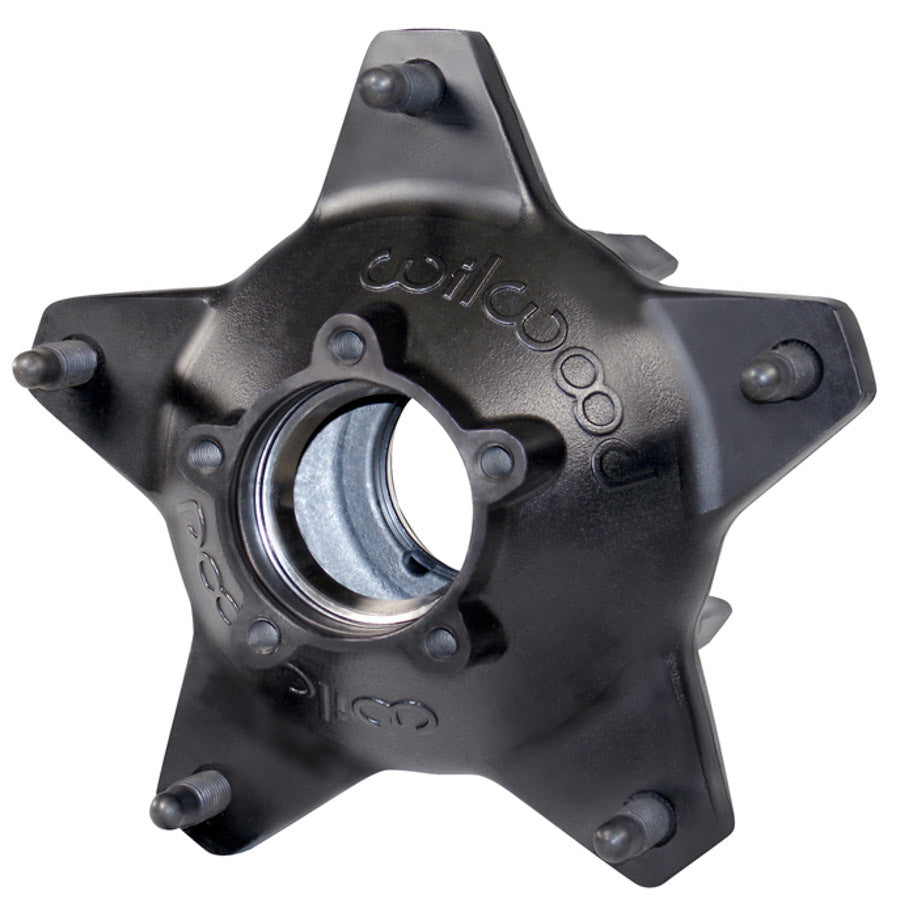 Wilwood Starlite 55 Wide 5 Rear Hub - Black - Standard Offset - 5/8" Coarse Studs, Drilled