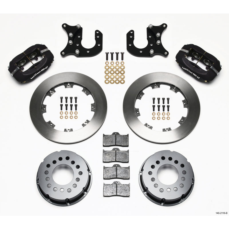 Wilwood Dynalite Pro Series Rear Brake Kit - Black - Plain Face Rotor - Mopar/Dana