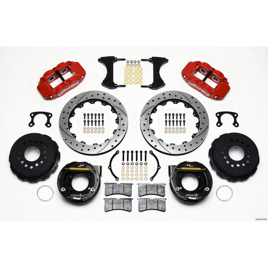 Wilwood Forged Narrow Superlite 4R Big Brake Rear Parking Brake Kit -Red - 12.88" Rotor - Big Ford