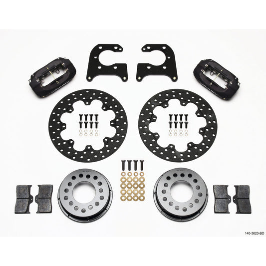 Wilwood Forged Dynalite Rear Drag Brake Kit - Black Anodized Caliper - Drilled Rotor - Big Ford