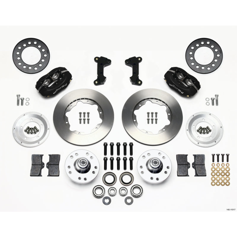 Wilwood Dynalite Pro Series Front Brake Kit - Black - Plain Face Rotor - Must II Drop Spindle