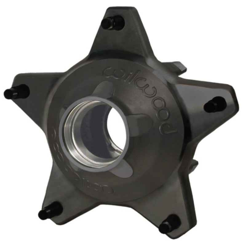 Wilwood Starlite 55 Wide 5 Front Hub - Black - Snap-Cap - Standard Offset - 5/8" Coarse Studs, Drilled