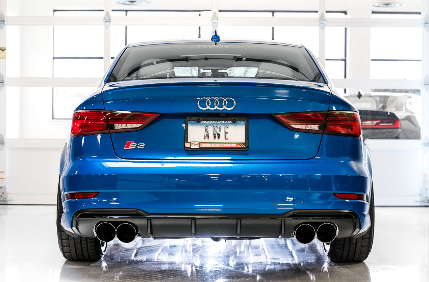 AWE Tuning AWE SwitchPath Exhaust for Audi 8V S3 - Diamond Black Tips, 102mm - 3025-43072