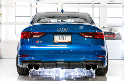 AWE Tuning AWE SwitchPath Exhaust for Audi 8V S3 - Diamond Black Tips, 102mm - 3025-43072