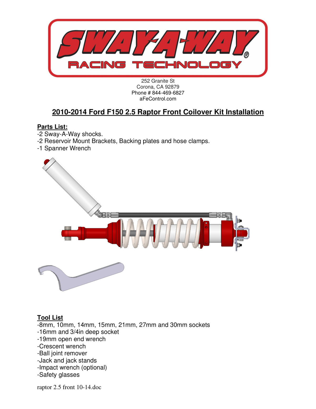 aFe 2.5in F&R Coilover Kit w/ Remote Reservoirs & Compression Adjusters | Ford F150/R (301-5600-10)