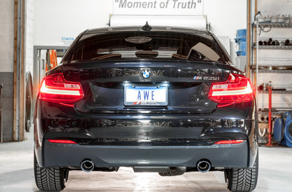 AWE Tuning Touring Edition Axle-back Exhaust for BMW F22 M235i / M240i - Chrome Silver Tips (90mm) (3010-32028)