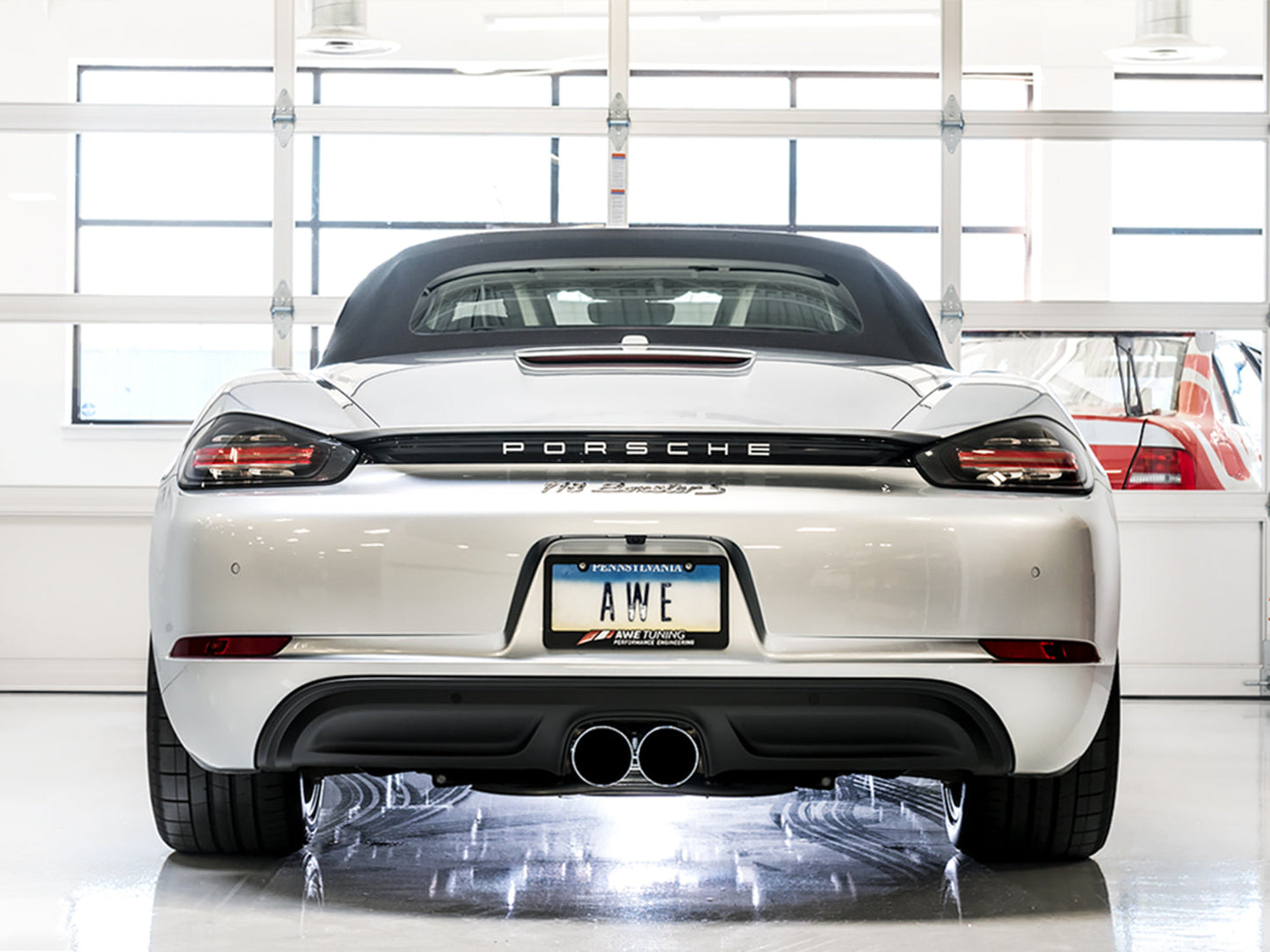 AWE Tuning Track Edition Exhaust - Chrome Silver Tips for Porsche 718 Boxster / Cayman (3010-32038)