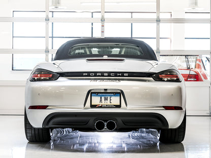 AWE Tuning Track Edition Exhaust - Chrome Silver Tips for Porsche 718 Boxster / Cayman (3010-32038)