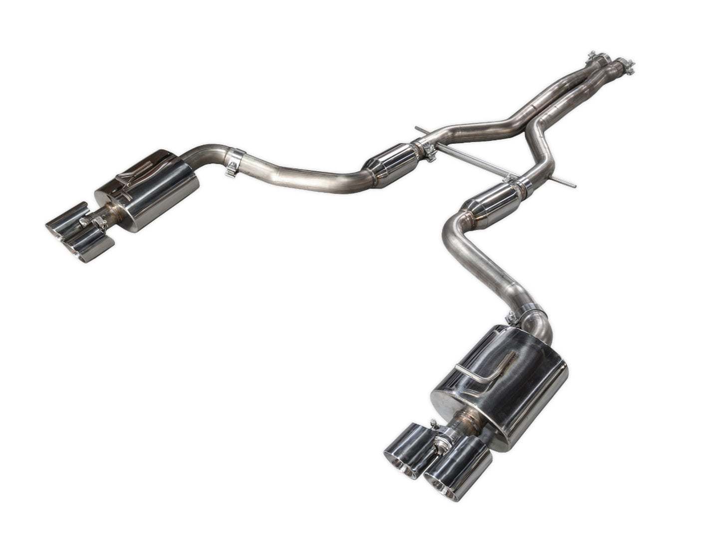 AWE Tuning Touring Edition Performance Exhaust System for 970 Panamera Turbo - Chrome Silver Tips (3010-42022)