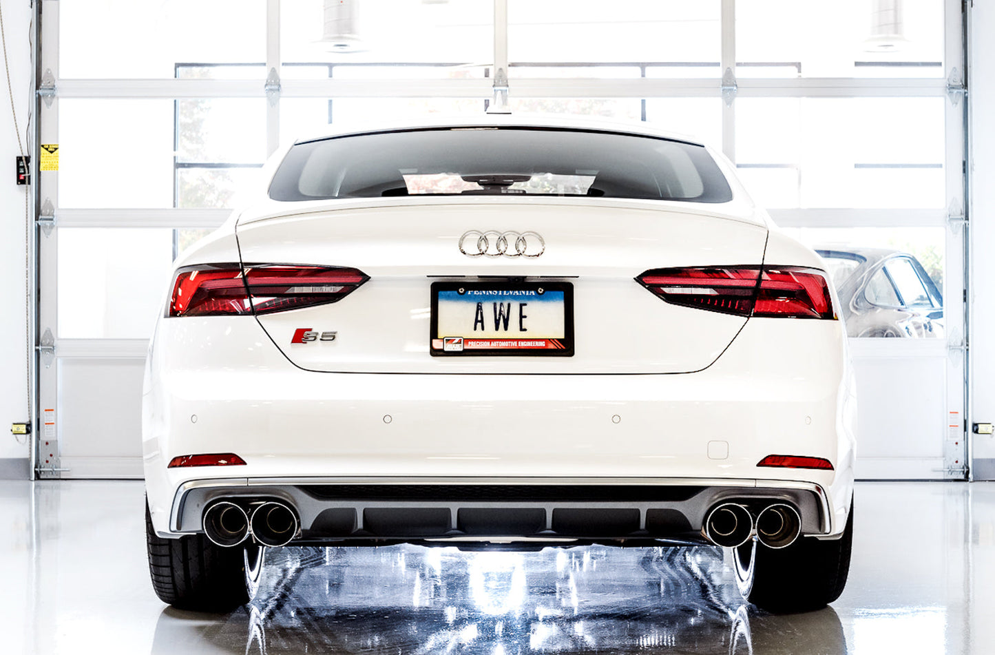 AWE Tuning Track Edition Exhaust for Audi B9 S4 - Non-Resonated - Chrome Silver 102mm Tips (3010-42054)