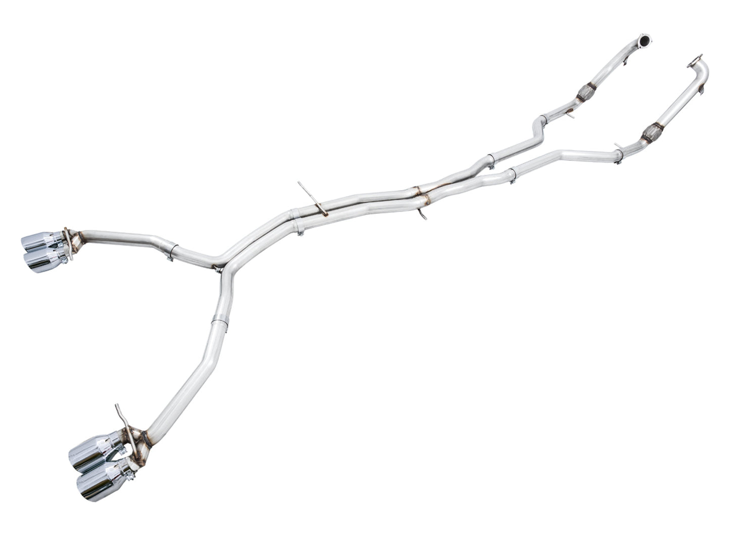 AWE Tuning Track Edition Exhaust for Audi B9 S5 Coupe - Non-Resonated - Chrome Silver 102mm Tips (3010-42064)