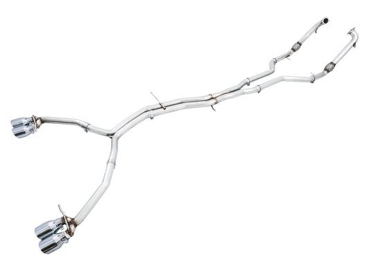 AWE Tuning Track Edition Exhaust for Audi B9 S5 Coupe - Non-Resonated - Chrome Silver 102mm Tips (3010-42064)