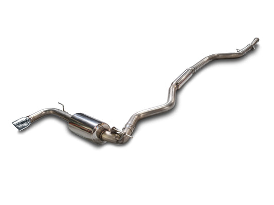 AWE Tuning Touring Edition Exhaust + Performance Mid Pipe for BMW F30 320i, Single Side - Chrome Silver Tip (102mm) (3015-22044)