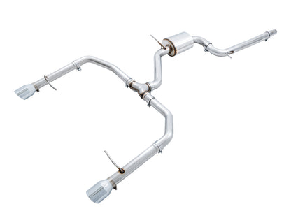 AWE Tuning Track Edition Exhaust - Resonated - for MK7 Jetta GLI w/ High Flow Downpipe (not included) - Chrome Silver Tips (3015-22068)
