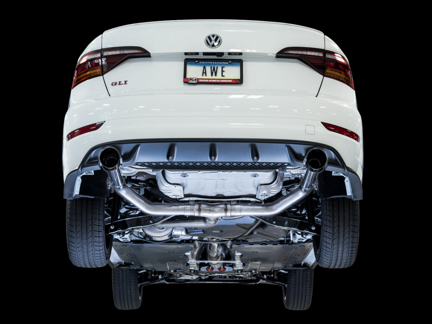 AWE Tuning Track Edition Exhaust - Resonated - for MK7 Jetta GLI w/ High Flow Downpipe (not included) - Chrome Silver Tips (3015-22068)