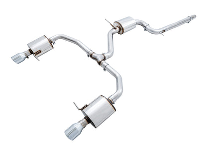AWE Tuning Touring Edition Exhaust for MK7 Jetta GLI w/ High Flow Downpipe (not included) - Chrome Silver Tips (3015-22070)