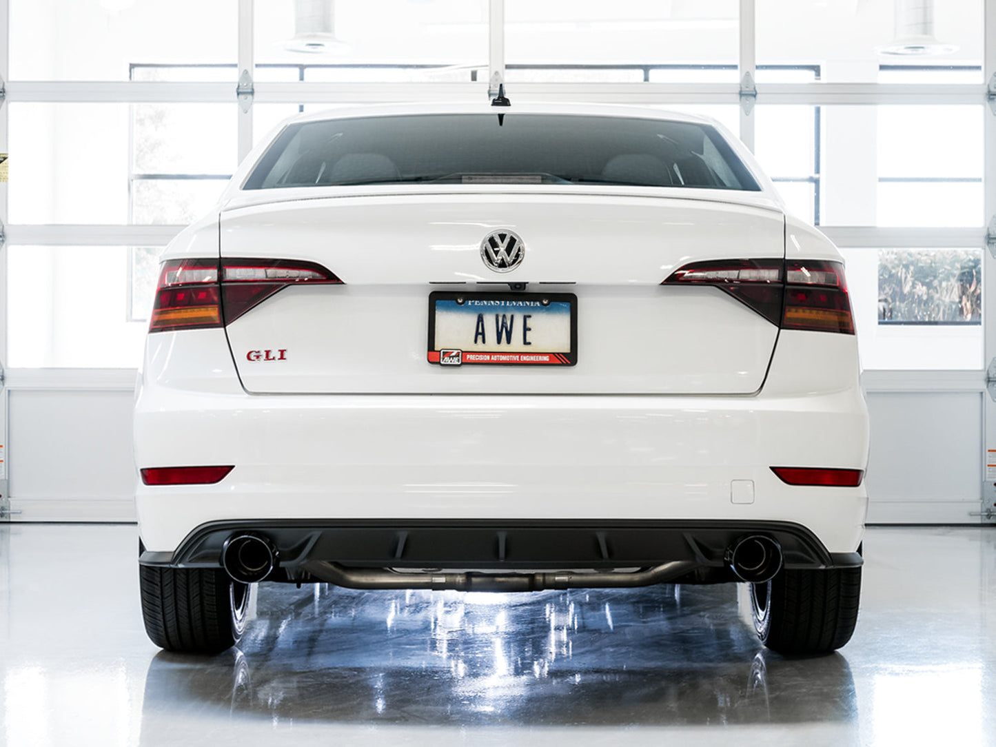 AWE Tuning Track Edition Exhaust - Resonated - for MK7 Jetta GLI w/ High Flow Downpipe (not included) - Diamond Black Tips (3015-23060)