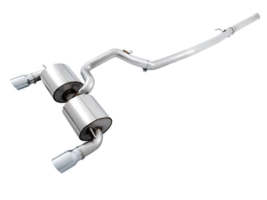 AWE Tuning Touring Edition Cat-back Exhaust for Ford Focus RS- Non-Resonated - Chrome Silver Tips (3015-32088)