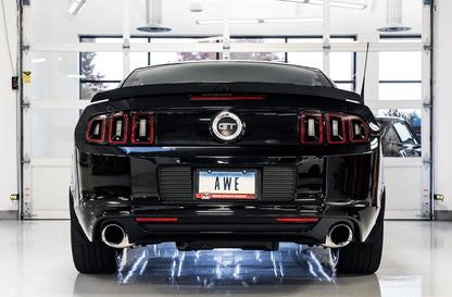 AWE Tuning Touring Edition Axle-back Exhaust for the S197 Ford Mustang GT - Chrome Silver Tips (3015-32094)