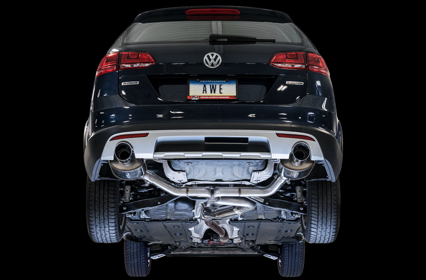 AWE Tuning Touring Edition Exhaust for VW Golf Alltrack / Sportwagen 4Motion - Chrome Silver Tips (3015-32098)