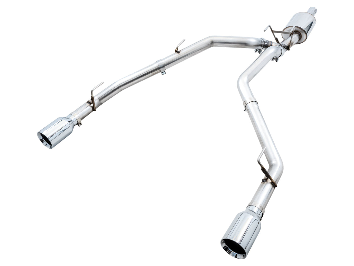 AWE Tuning 0FG Dual Rear Exit Catback Exhaust for 4th Gen RAM 1500 5.7L (without bumper cutouts) - Chrome Silver Tips (3015-32101)