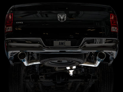 AWE Tuning 0FG Dual Rear Exit Catback Exhaust for 4th Gen RAM 1500 5.7L (without bumper cutouts) - Chrome Silver Tips (3015-32101)