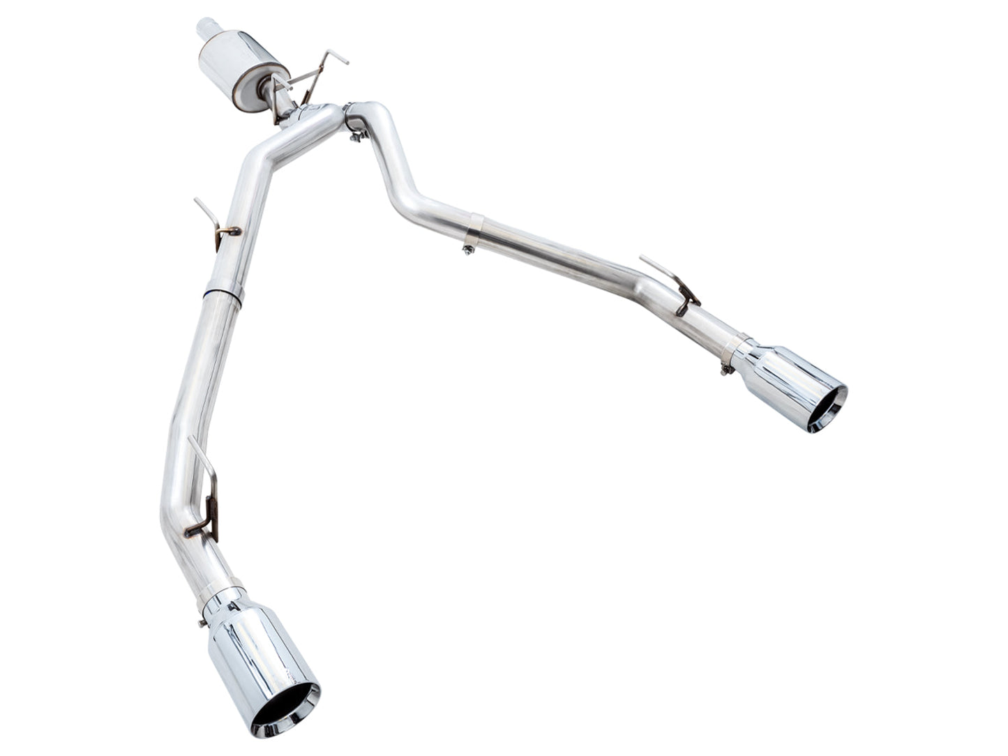 AWE Tuning 0FG Dual Rear Exit Catback Exhaust for 4th Gen RAM 1500 5.7L (without bumper cutouts) - Chrome Silver Tips (3015-32101)