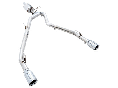 AWE Tuning 0FG Dual Rear Exit Catback Exhaust for 4th Gen RAM 1500 5.7L (without bumper cutouts) - Chrome Silver Tips (3015-32101)