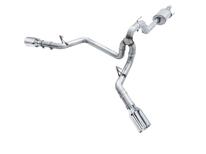 AWE Tuning 0FG Dual Exit Exhaust for '15-'20 F-150 - 5" Chrome Silver Tips (3015-32104)