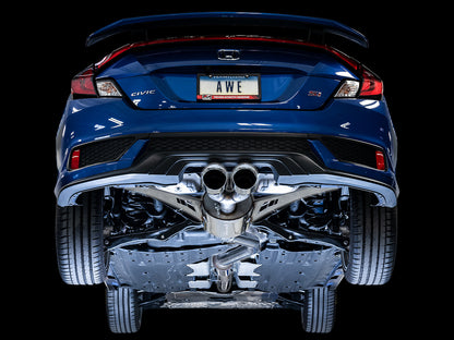 AWE Tuning Touring Edition Exhaust for 10th Gen Civic Si Coupe / Sedan (includes Front Pipe) - Dual Chrome Silver Tips (3015-32108)