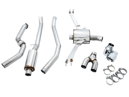 AWE Tuning Touring Edition Exhaust for 10th Gen Civic Si Coupe / Sedan (includes Front Pipe) - Dual Chrome Silver Tips (3015-32108)