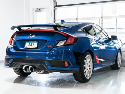 AWE Tuning Touring Edition Exhaust for 10th Gen Civic Si Coupe / Sedan (includes Front Pipe) - Dual Chrome Silver Tips (3015-32108)